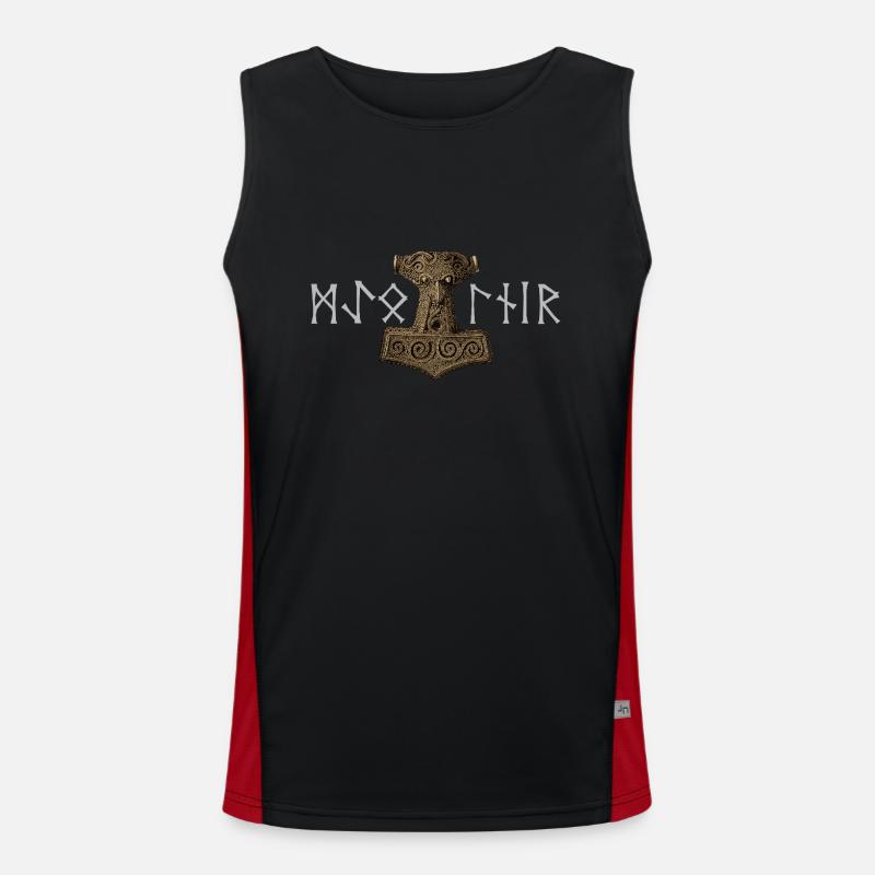 Mjölnir Älterer Futhark Funktionelles Kontrast-Tank Top für Männer 