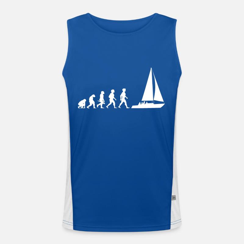 Evolution Segeln Segelboot Segelschiff Funktionelles Kontrast-Tank Top für Männer 