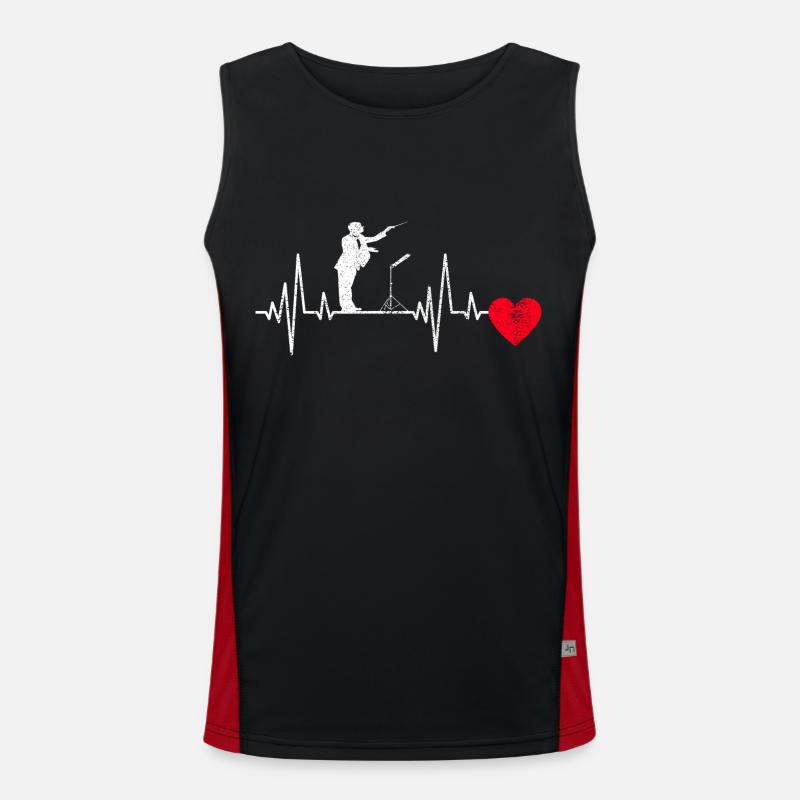 Dirigenten EKG Musik Dirigent Musiker Herzschlag Funktionelles Kontrast-Tank Top für Männer 