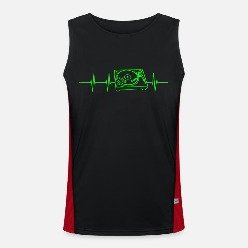 Turntable Heart Frequency - Men's Functional Contrast Tank Top  - black/red