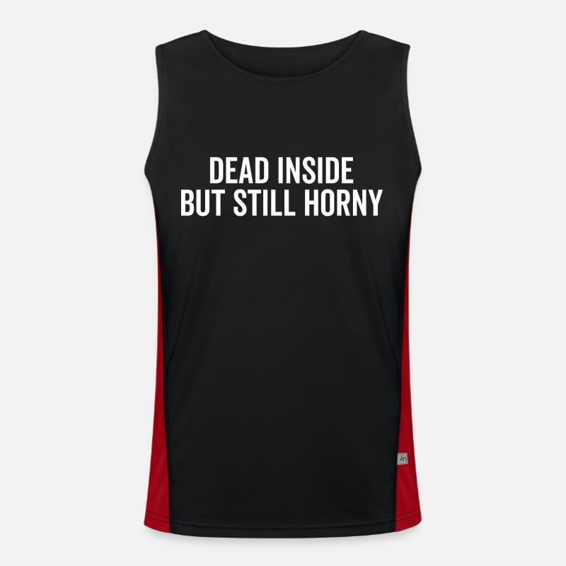 Dead Inside But Still Horny Men's Functional Contrast Tank Top 