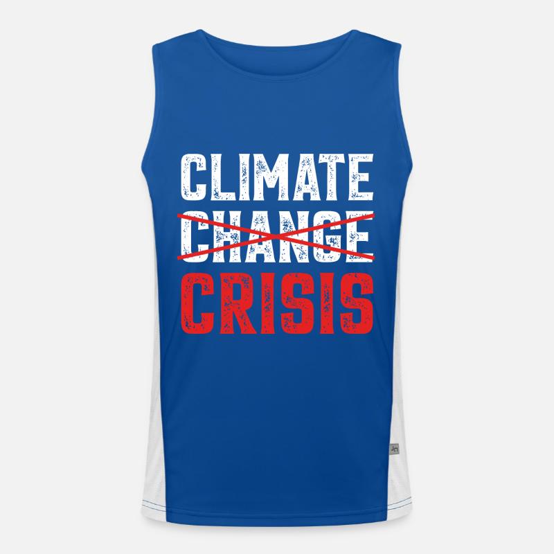 Climate Change Crises- Klimaschutz Funktionelles Kontrast-Tank Top für Männer 