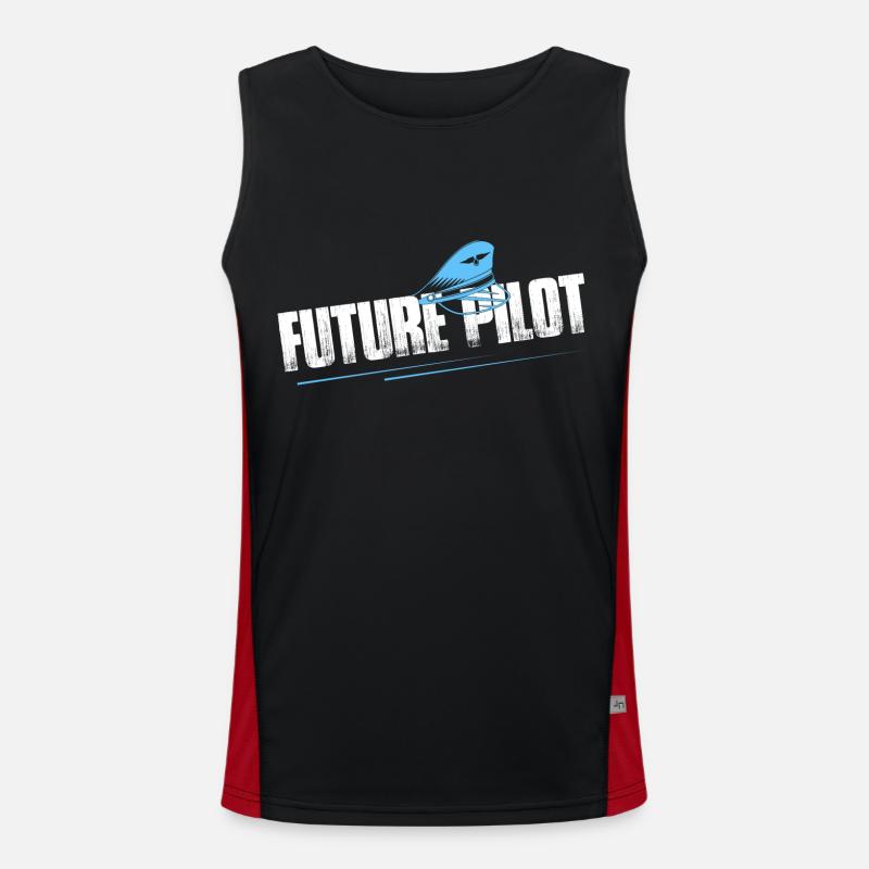 Future Pilot Aviation Fly Airline Funktionelles Kontrast-Tank Top für Männer 