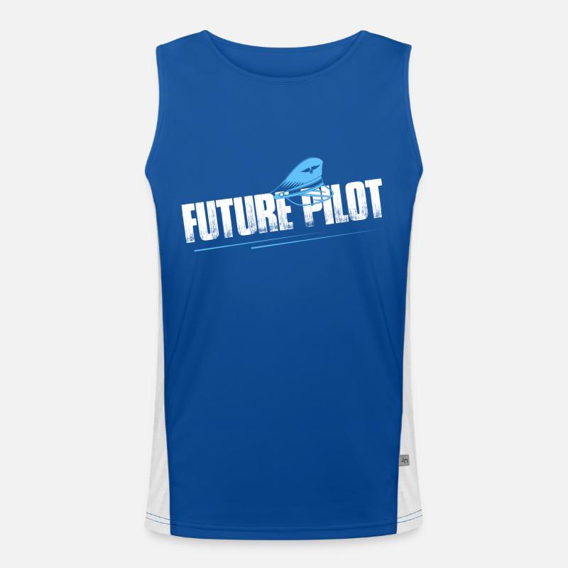 Future Pilot Aviation Fly Airline Funktionelles Kontrast-Tank Top für Männer 