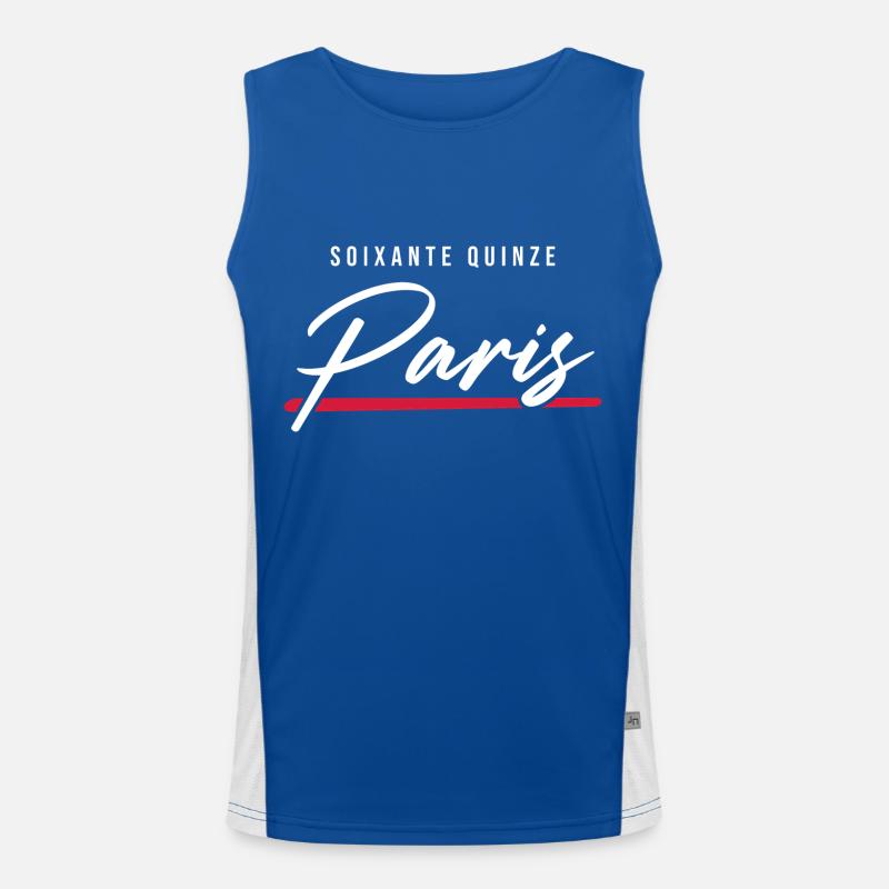 Paris 75 Frankreich Kennzeichen Funktionelles Kontrast-Tank Top für Männer 