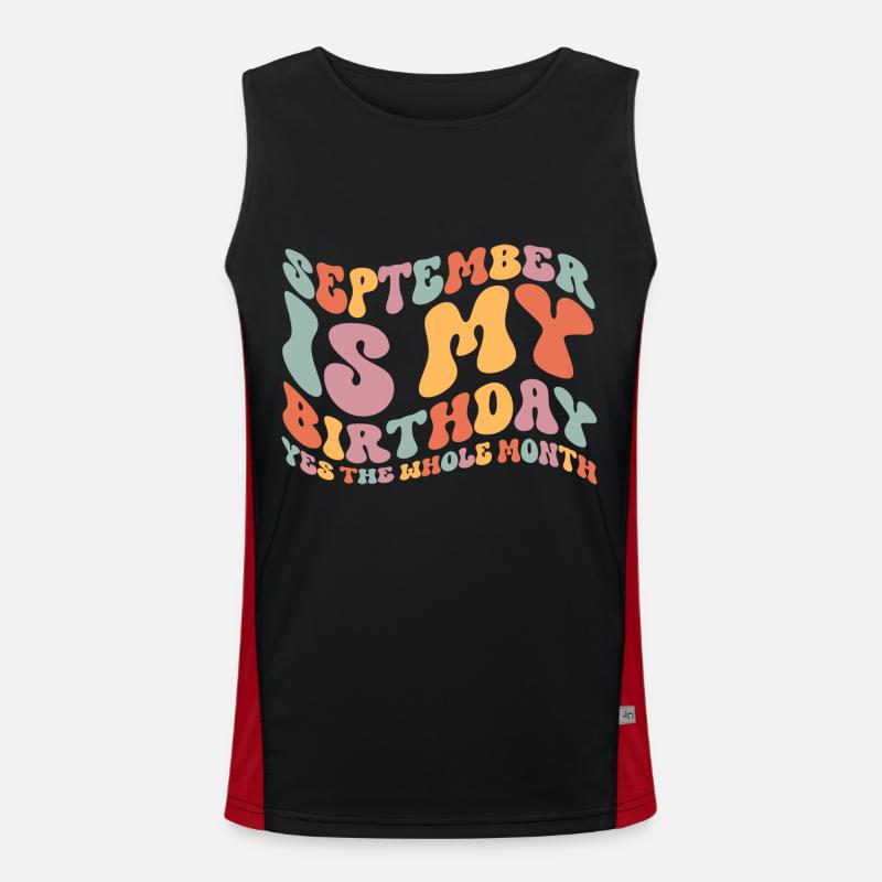 September Geburtstag Funktionelles Kontrast-Tank Top für Männer 