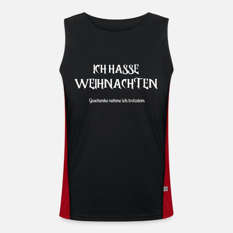 Ich hasse Weihnachten Geschenke Feiertage Funktionelles Kontrast-Tank Top für Männer 