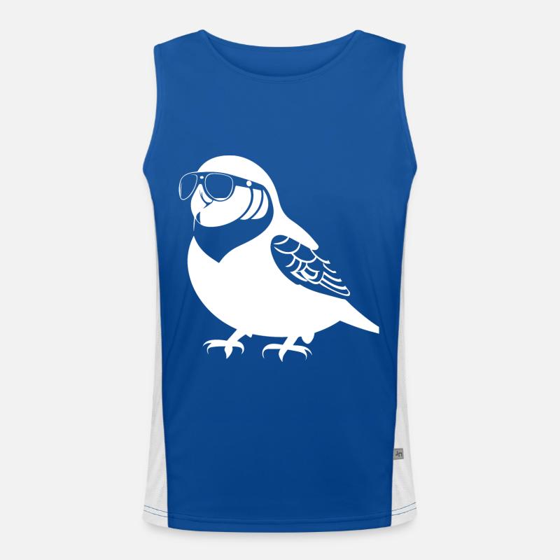 Funny Bird Wearing Sunglasses Cool Bourke's Parak Men's Functional Contrast Tank Top 