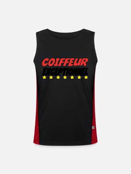 COIFFEUR exceptionnel - Débardeur respirant contrasté Homme - noir/rouge