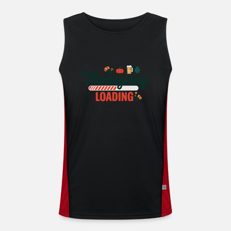 Thanksgiving Loading Thanksgiving Loading Bar Men's Functional Contrast Tank Top 