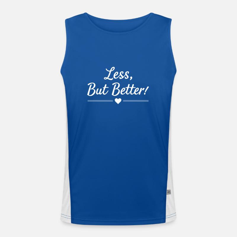 Less But Better Spruch Zitat Funktionelles Kontrast-Tank Top für Männer 