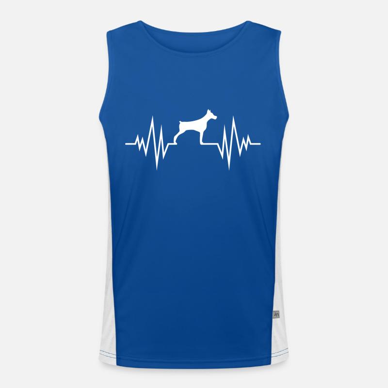 Herzschlag mit Hund Funktionelles Kontrast-Tank Top für Männer 