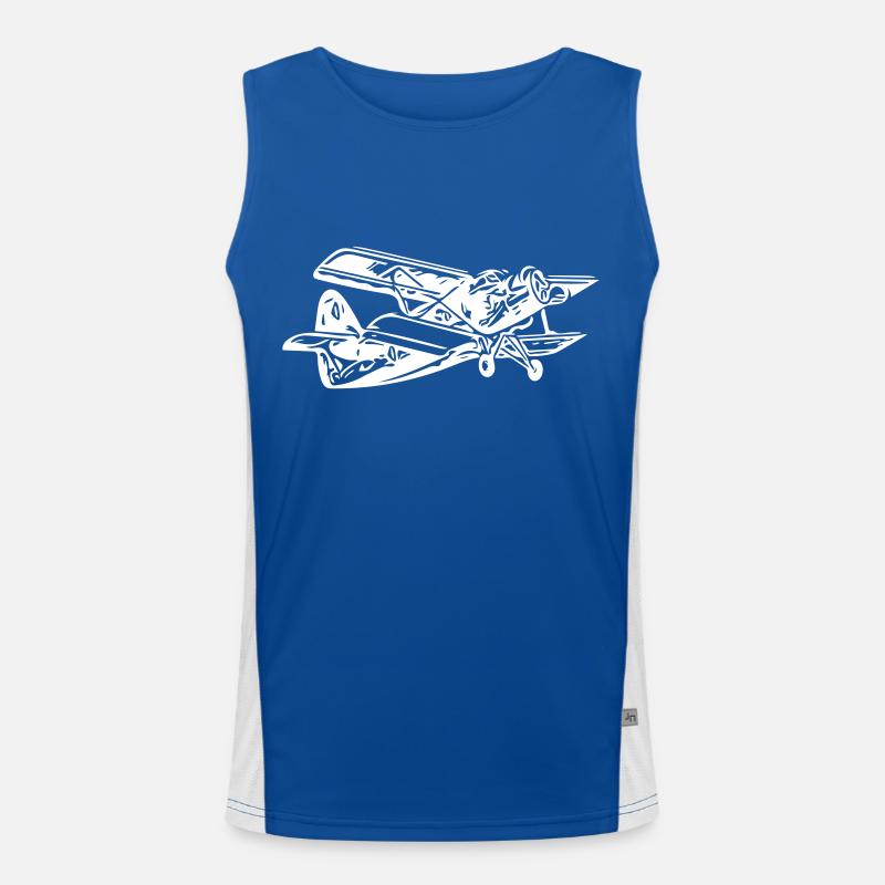 Historischer Doppeldecker Funktionelles Kontrast-Tank Top für Männer 