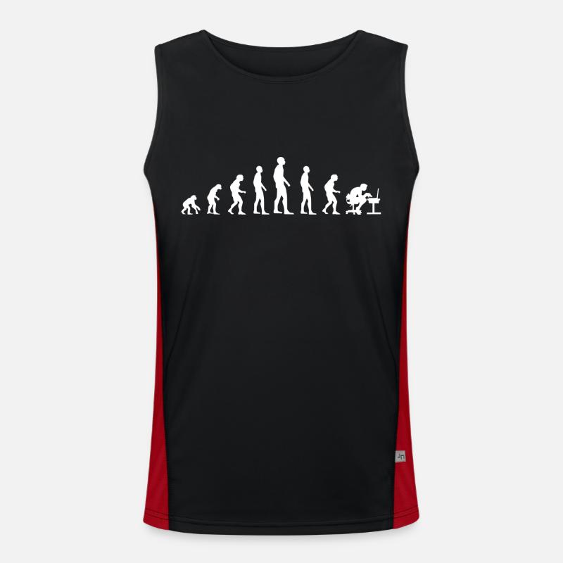 Human Evolution the Computer Gamer Generation Men's Functional Contrast Tank Top 