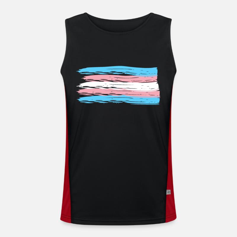 drapeau trans Pride Débardeur respirant contrasté Homme 