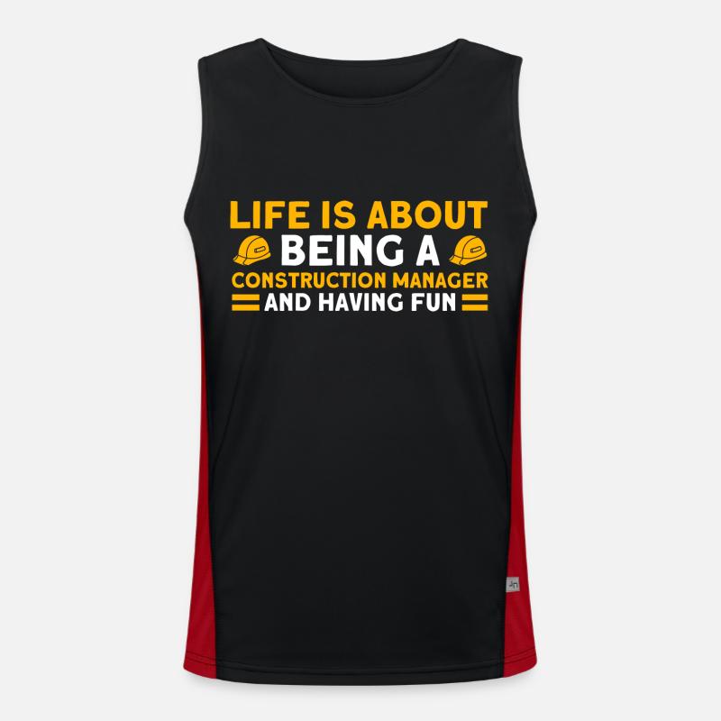 Fun Foreman Directeur de construction Projet de construction Débardeur respirant contrasté Homme 