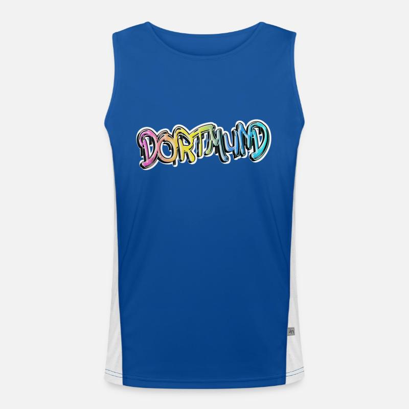 Dortmund Germany City Graffiti Spray Sprayer Men's Functional Contrast Tank Top 