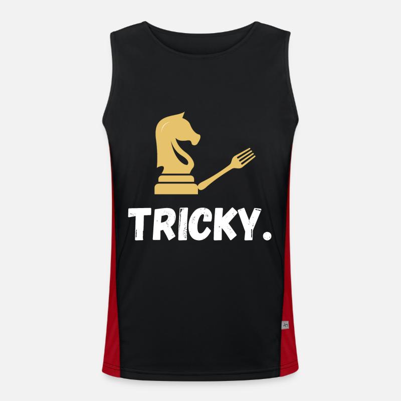 Schach Spruch Geschenk Schachmatt Queens Gambit Funktionelles Kontrast-Tank Top für Männer 