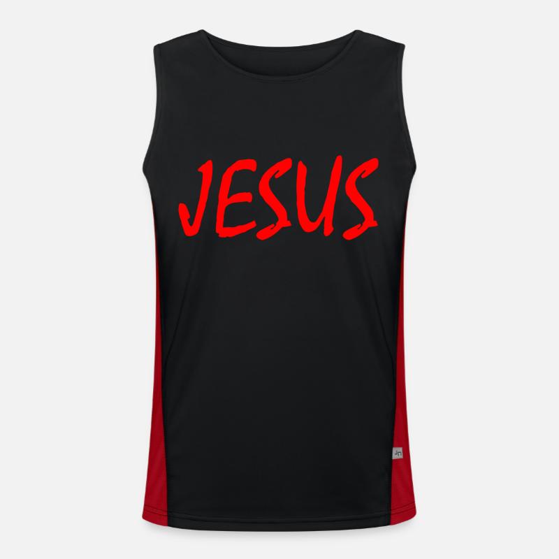 Jesus Funktionelles Kontrast-Tank Top für Männer 