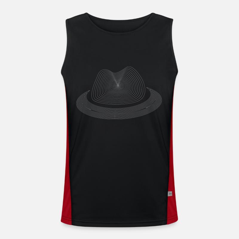 Hat Fedora Line - Men's Functional Contrast Tank Top - black/red