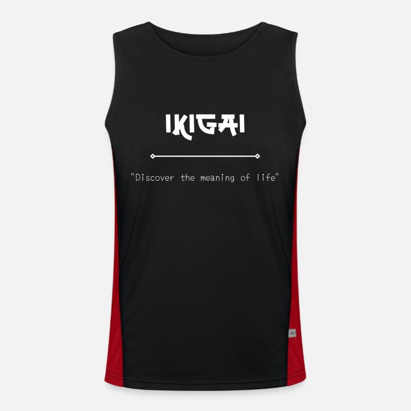 Ikigai Japan Art Basic - Men's Functional Contrast Tank Top  - black/red