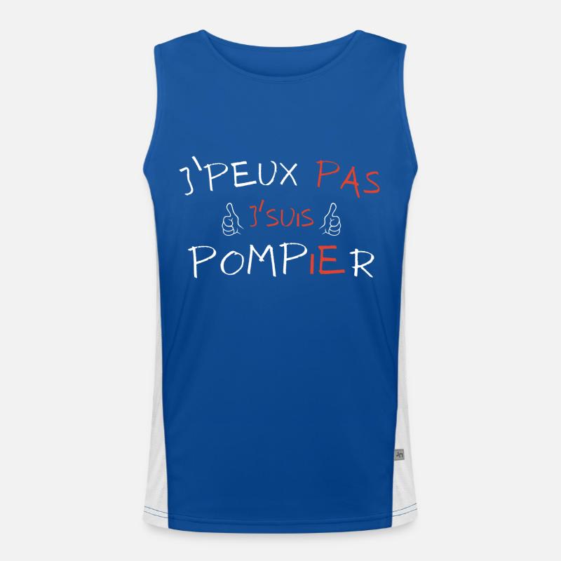 J'peux pas j'suis Pompier Débardeur respirant contrasté Homme 