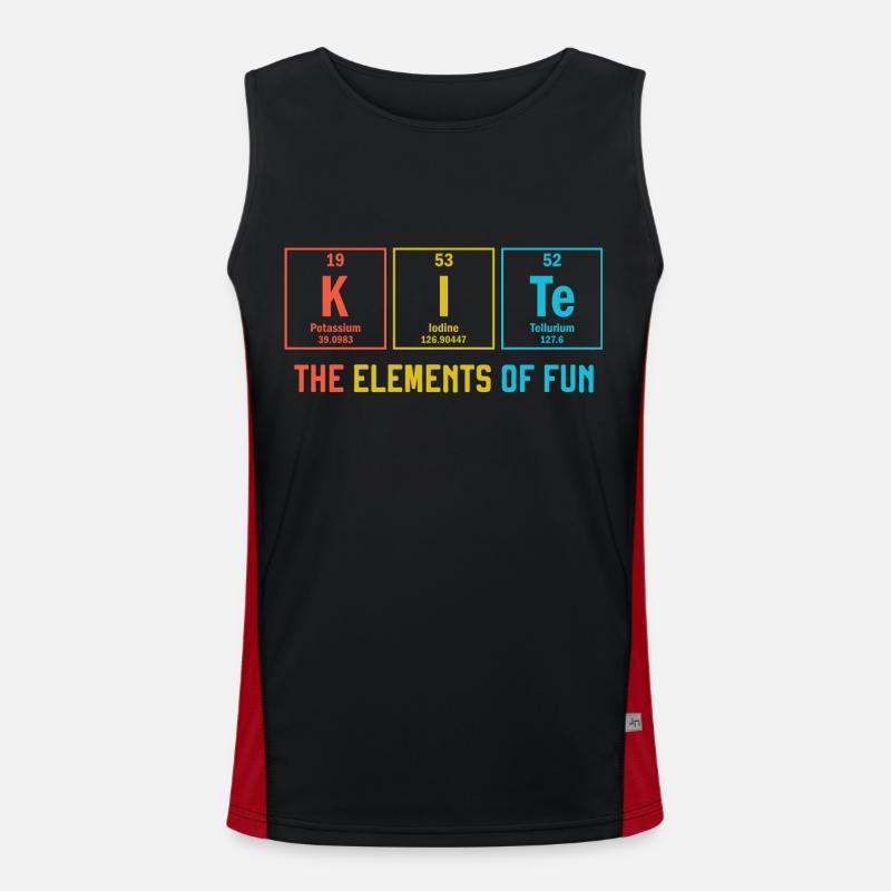Kitesurf Les éléments du tableau périodique amusant Débardeur respirant contrasté Homme 