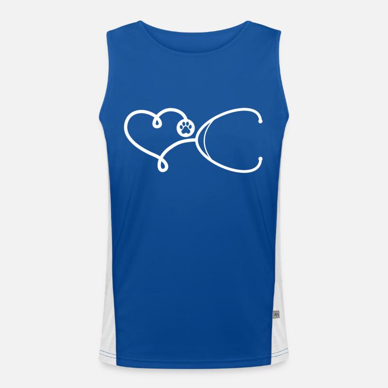 Tierärztin mit Herz - Stethoskop Funktionelles Kontrast-Tank Top für Männer 