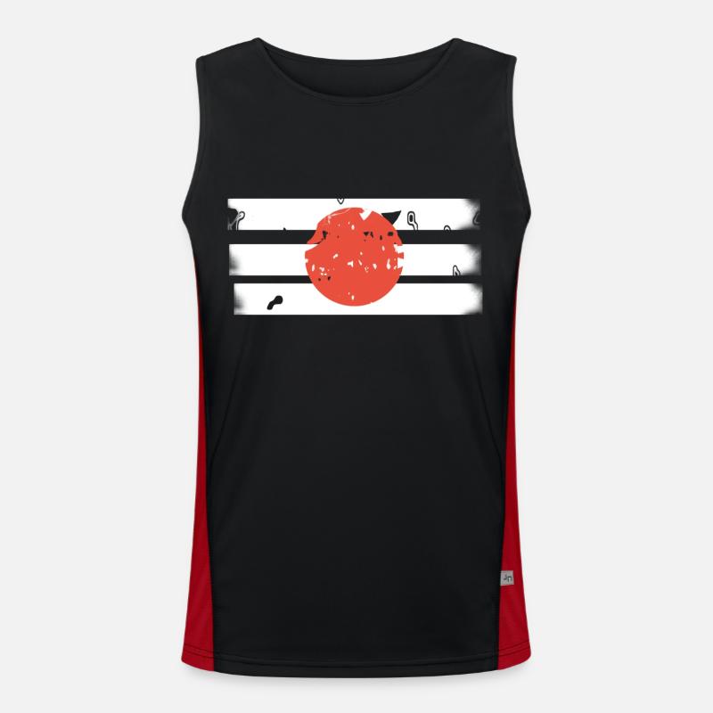 Japan - Men's Functional Contrast Tank Top  - black/red
