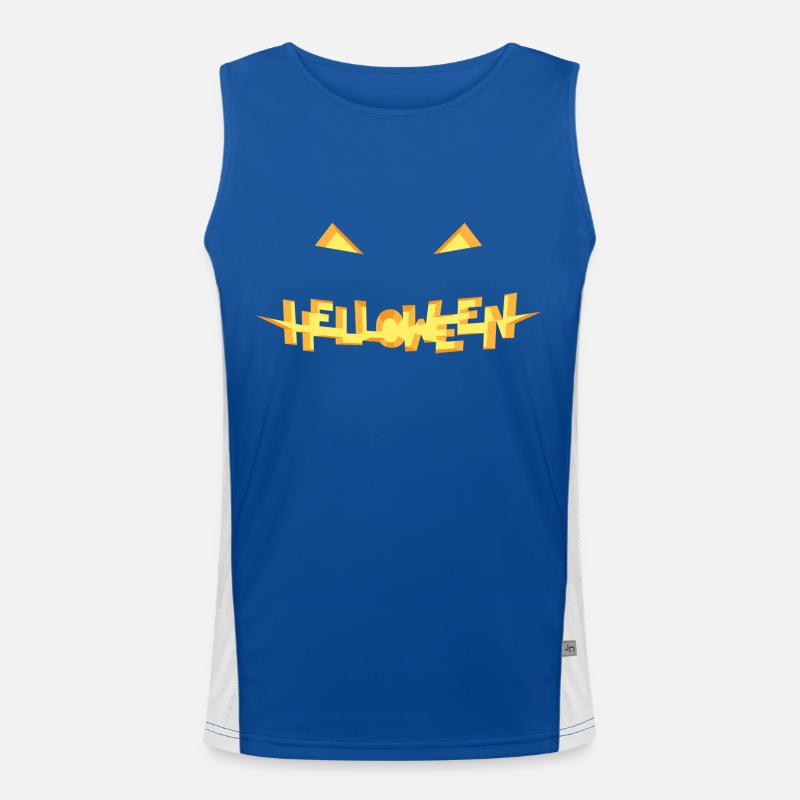 Helloween Pumpkin Type Face Funktionelles Kontrast-Tank Top für Männer 