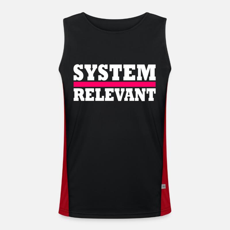 System relevant - Men's Functional Contrast Tank Top  - black/red