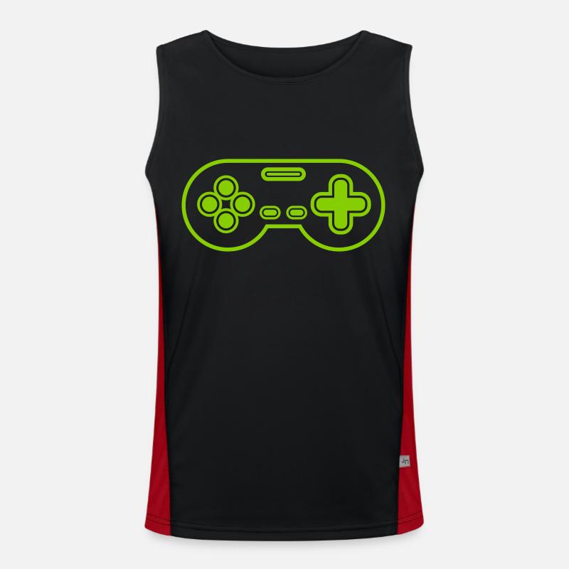 Retro Gamer old controller Men's Functional Contrast Tank Top 