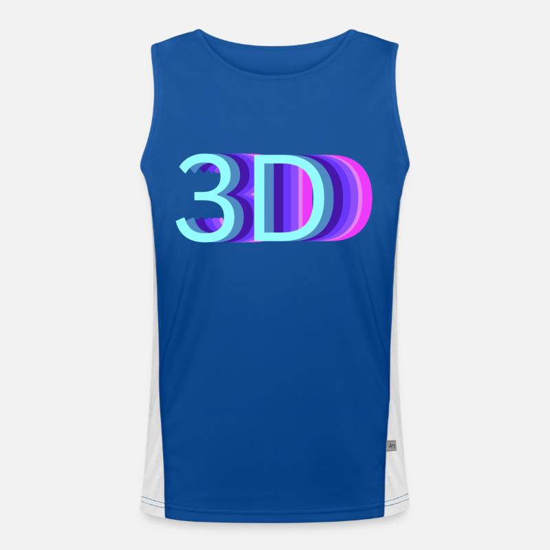 3DDD Funktionelles Kontrast-Tank Top für Männer 