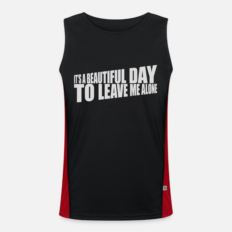 leave me alone day - Men's Functional Contrast Tank Top  - black/red