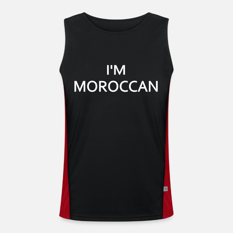 Im moroccan - morocco - Men's Functional Contrast Tank Top - black/red
