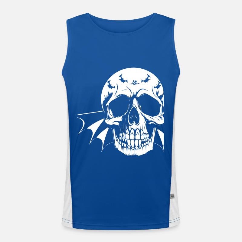 Horror Schädel Schädel Kunst Schädel Gothic Heavy Metal Funktionelles Kontrast-Tank Top für Männer 