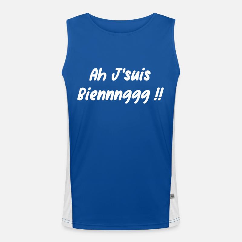 ah j'susi bieng Débardeur respirant contrasté Homme 