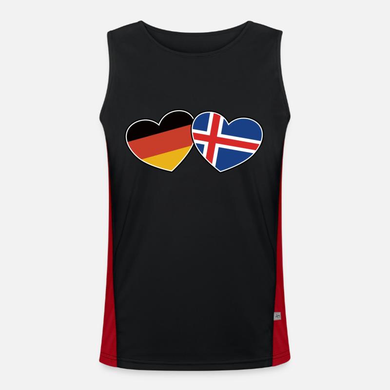 Deutsch Isländische Freundschaft - Geschenk Funktionelles Kontrast-Tank Top für Männer 