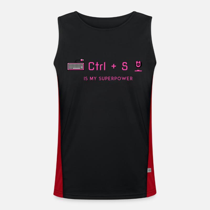 Ctrl+S est mon superpouvoir - Expert en programmation Débardeur respirant contrasté Homme 
