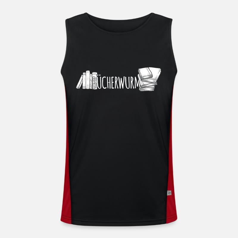 Leseratte Bücherwurm Funktionelles Kontrast-Tank Top für Männer 