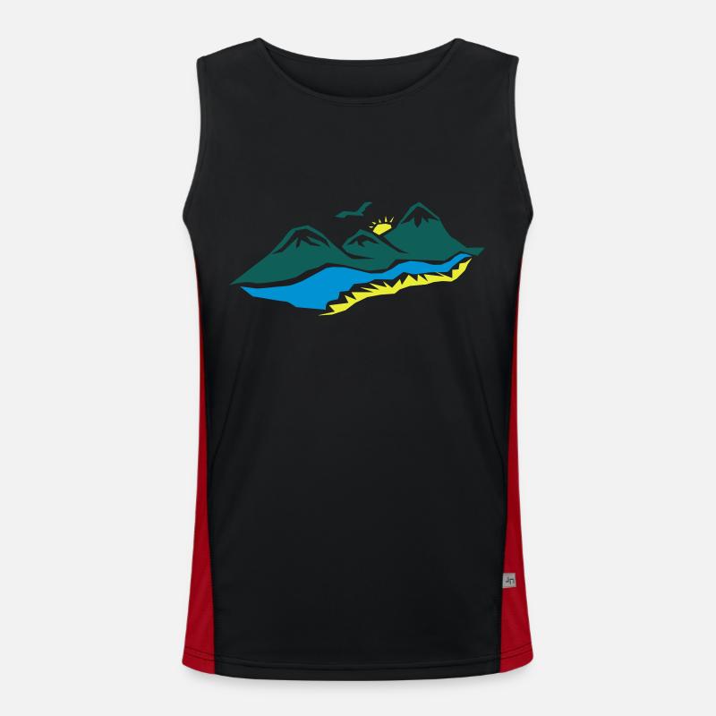 Mountains, walking, hiking, climbing, bouldering, Men's Functional Contrast Tank Top 