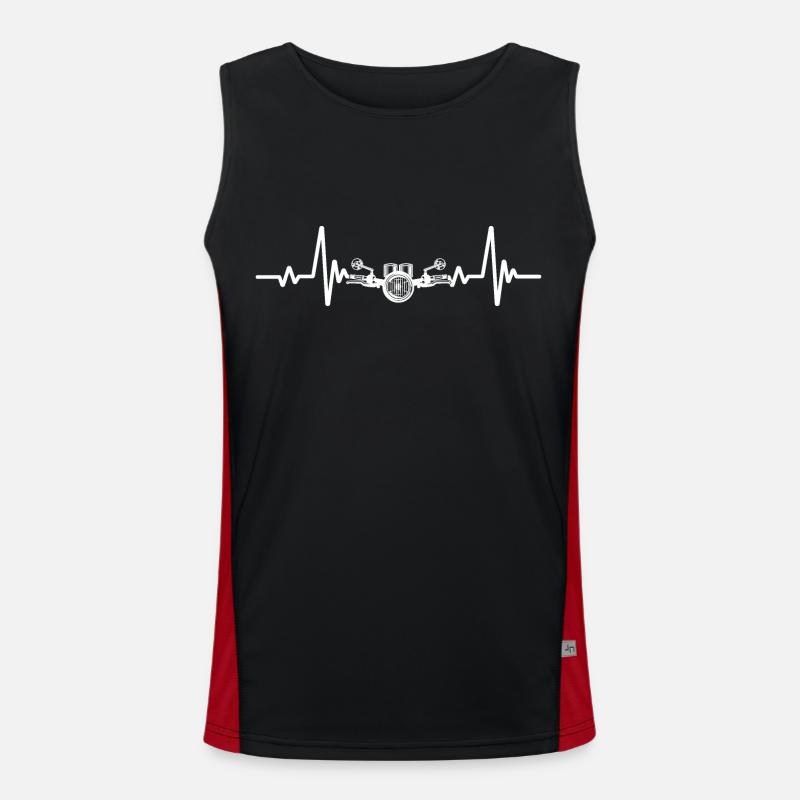 Heartbeat Idea For Bikers Men's Functional Contrast Tank Top 