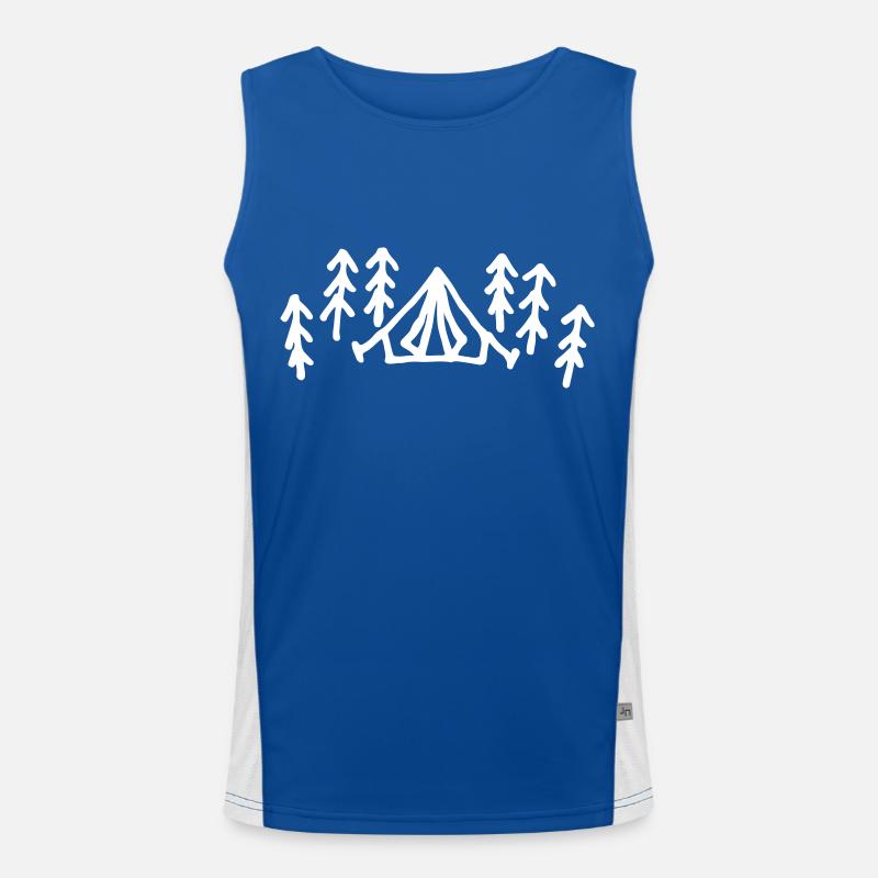 Zelt Camping Landschaft Funktionelles Kontrast-Tank Top für Männer 