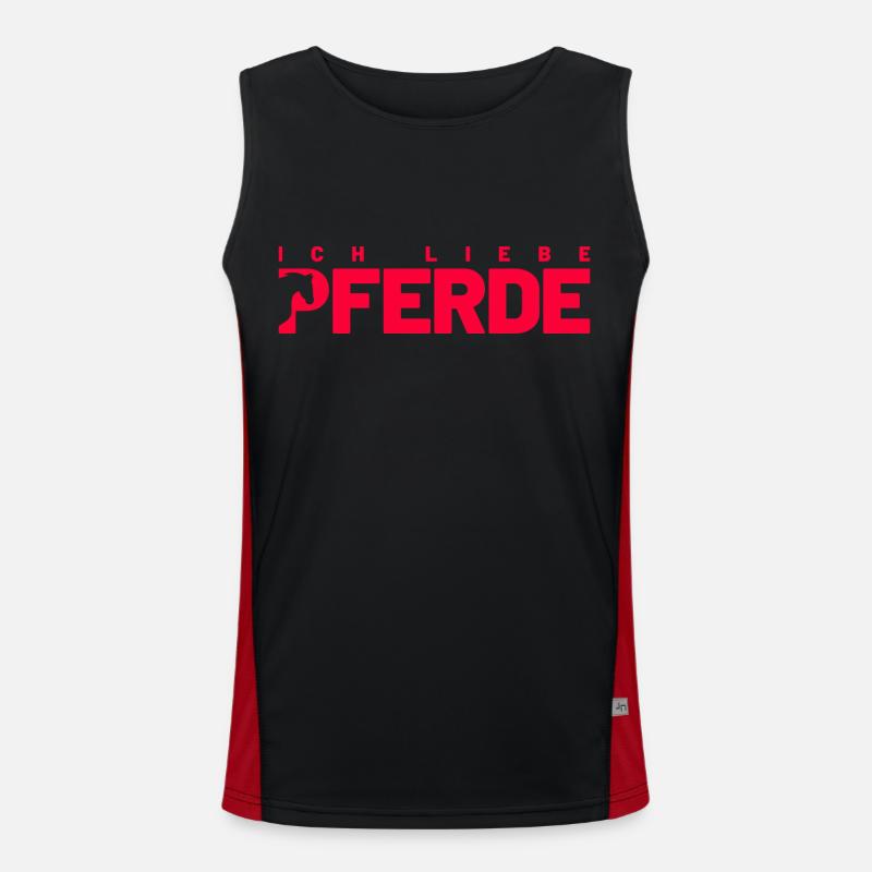 Ich liebe Pferde Funktionelles Kontrast-Tank Top für Männer 