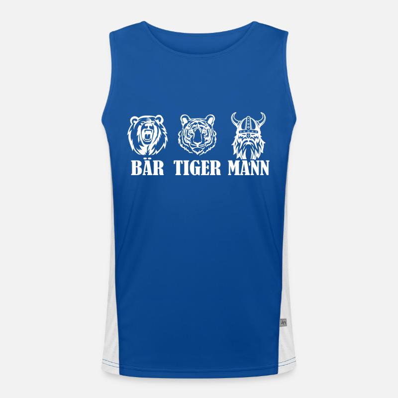 Bär Tiger Mann - Bärte Funktionelles Kontrast-Tank Top für Männer 