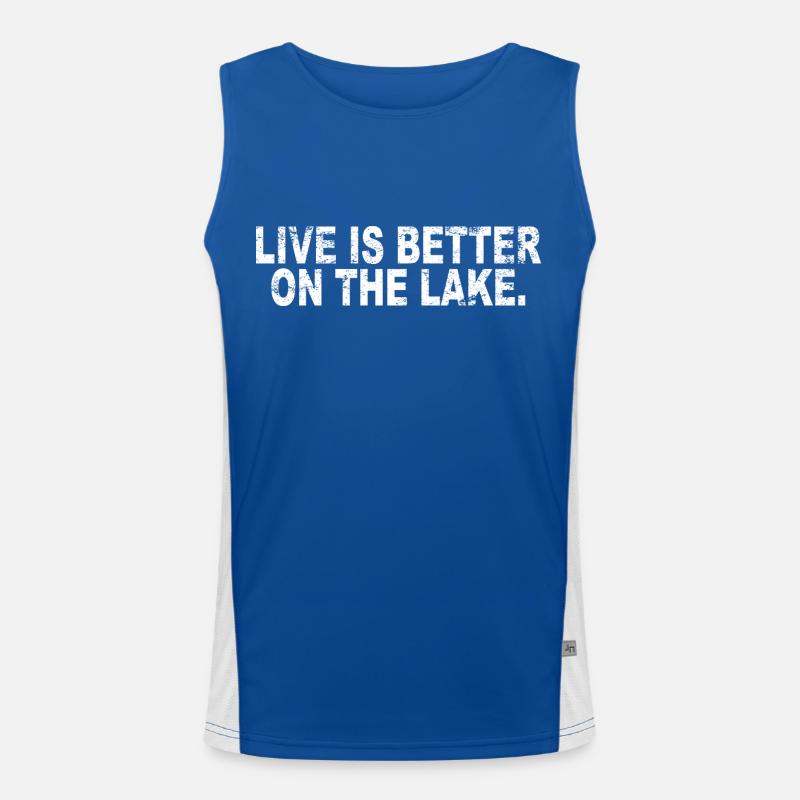 Fischen Dad Geschenkidee Funktionelles Kontrast-Tank Top für Männer 