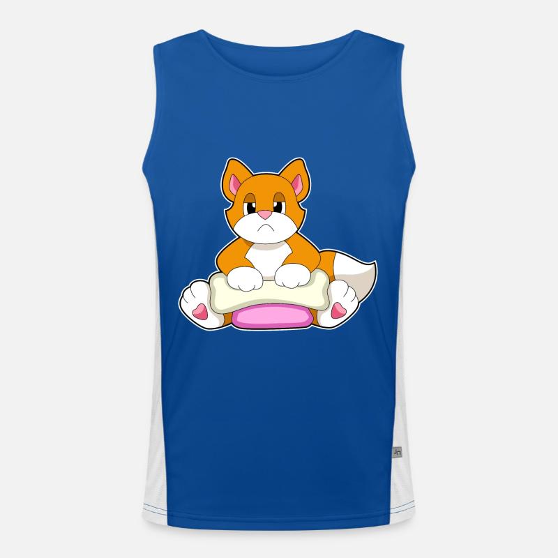 Katze Knochen Funktionelles Kontrast-Tank Top für Männer 