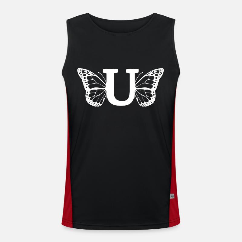 Buchstabe U Schmetterling Funktionelles Kontrast-Tank Top für Männer 
