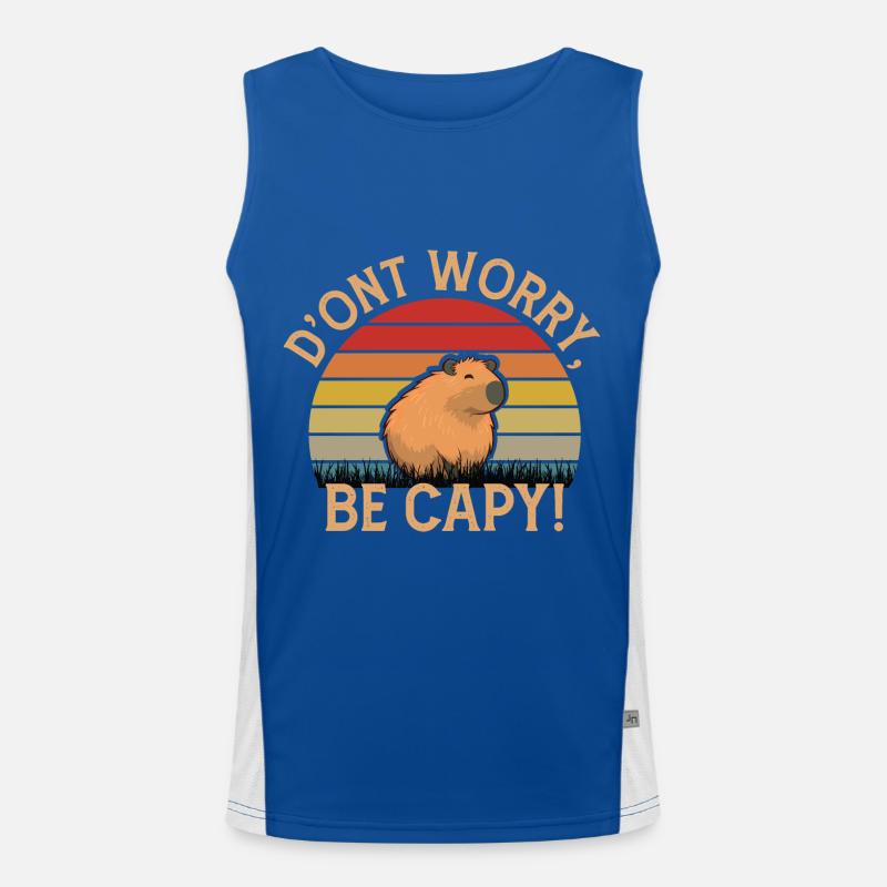 Mach dir keine Sorgen, Be Capy! Funktionelles Kontrast-Tank Top für Männer 
