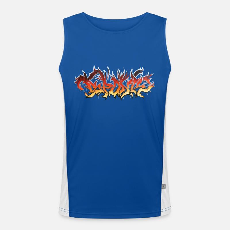 FIRE Graffiti Funktionelles Kontrast-Tank Top für Männer 